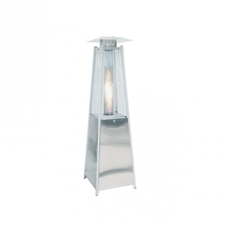 Estufa gas exterior piramide baja Inox.