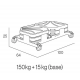 Base Flexo hierro con ruedas 15 Kg + 6 pesos antracita de 25 Kg/ Unid.
